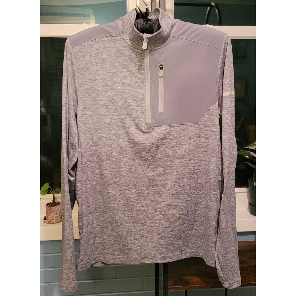 Tek Gear Pullover‎ Running Top Activewear 1/4 Zip Athletic Gray Mens Small